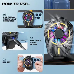 WRADER SL01 Gaming Mobile Phone Cooler for PUBG Freefire Game Play Long Filming Session Cooling Pad image 4
