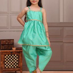 Cutiekins Girls Ethnic Motifs A-Line Kurta with Dhoti Pants-picture-4
