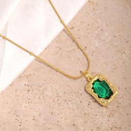 Estailo fashion Gold-Plated Square Pendants with Chains-image-47