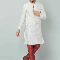 LEMONX Men Regular Pure Silk Kurta with Pyjamas image 4