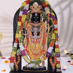 CRAFTAM Black and Red Ram Lalla Wooden Religious Idol Showpiece-image-35