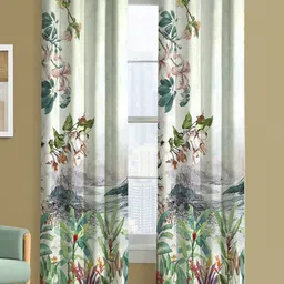 Steve & Anderson Jester Green And Grey 2 Pieces Floral Printed Door Curtain (7 Feet)-image-21