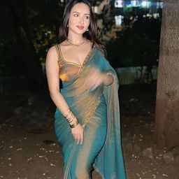 HERE&NOW Organza Embroidered Organza Saree-image-66