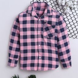 FOURFOLDS Boys New Fit Checked Spread Collar Cotton Casual Shirt-picture-36