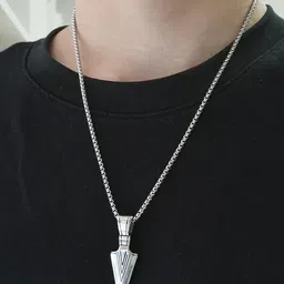 STYLEKRAFT Unisex Silver-Plated Triangular Pendants with Chains image 2