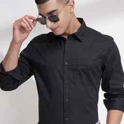 HIGHLANDER Men Comfort Fit Solid Button-Down Collar Cotton Casual Shirt-picture-7