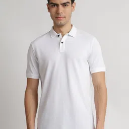 Reebok Men Solid Polo Collar Cotton T-shirt-image-52