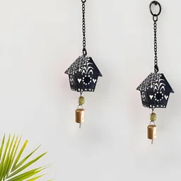 Jasmay Homes 2-Pcs Blue Little Hut Metal Wall Hangings-image-11