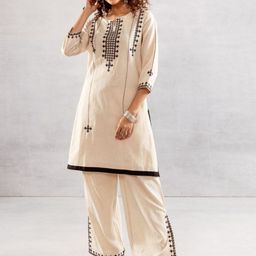 AUTUMN LANE Embroidered Pure Cotton Tunic With Palazzo Co-Ords-image-51