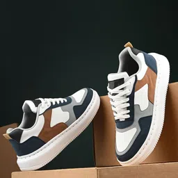 Harrytech London Men Synthetic Leather Textured Sneakers-image-4