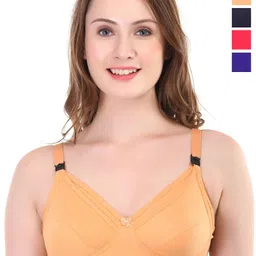 Liigne Pack Of 4 Full Coverage Non Padded All Day Comfort Cotton Maternity Bra-picture-57