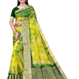 Pemal Designer Tie and Dye Organza Saree-image-75