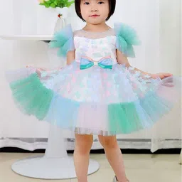 LULU & SKY Girls Flutter Sleeve Fit & Flare Dress-49