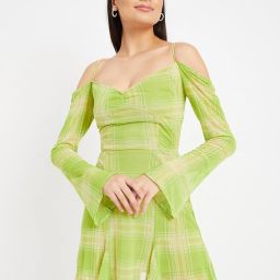 Women Fit and Flare Green Mini/Short Dress-image-99