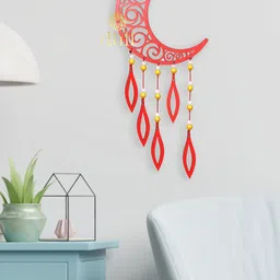 DULI Red Crescent Hanging Dream catcher Windchimes-46