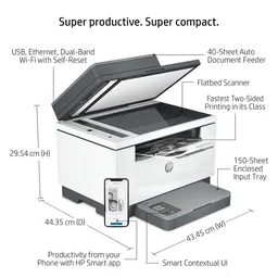 HP LaserJet MFP M233SDW Multi Function Wi-Fi Monochrome Laser Printer with Smart Guided Buttons (Fastest Two-Sided Printing, White) image 5