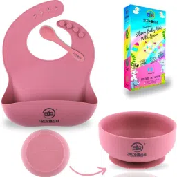 Silicone Baby Suction Bowl & Spoon with Adjustable Bib | Feeding Set for BLW- 100 % Food Grade Silicone-image-10