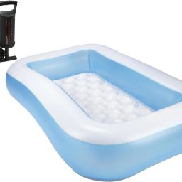 5.5 FT. Bath tub for Baby Inflatable Rectangular Pool with Air Balloon Pump Inflatable Swimming Pool-17