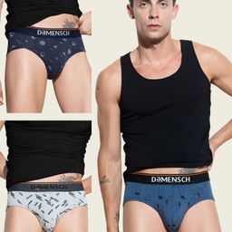 damensch Pack of 3 Deo-Cotton Deodorizing V Shape Printed Men Brief-picture-13