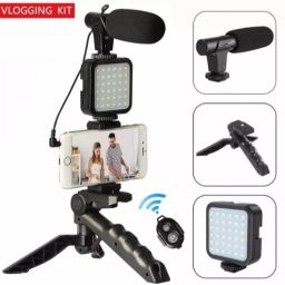 SACRO AX_457A_VLOGGING VIDEO MAKING KIT WITH TRIPOD,HOLDER,MIC & LED LIGHT Tripod-image-5