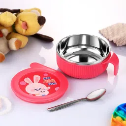 Linex Multipurpose Air Tight Baby Feeding Bowl With Free Steel Spoon- Stainless Steel-image-80