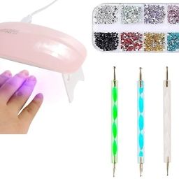 Mini Nail Lamp Usb UV Nail Dryer Gel Nail Polish Art Tool, SUN Mini Nail Dryer & Nail Art Stone ,Dotting pen-41