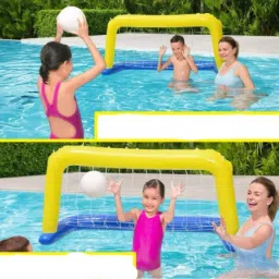 Inflatable (IND*33) Water Polo and Ball 142Mx76cm Multicolor Inflatable Hoppers & Bouncer-2