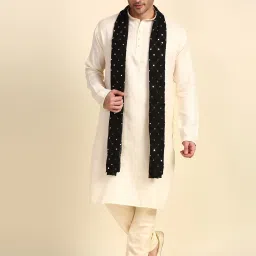 Chiffon Embellished Black Men Dupatta-image-27