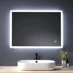 18x24 Inch LED Wall Mirror Glass with Touch Sensor Lights for Home Decor HA12 Bathroom Mirror-1