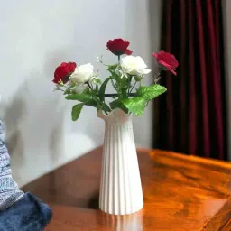 Red & White Polyester Artificial Flower by Art Street-picture-11