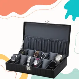 Premium Men's and Women's Watch Box Holder Organizer Case in Black color Watch Box-image-79