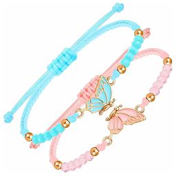 P. R. PRINTS Unisex Set Of 2 Artificial Beads Beaded Multistrand Bracelet image 2