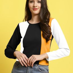 Metronaut Women Colourblocked Long Sleeves Top-image-12