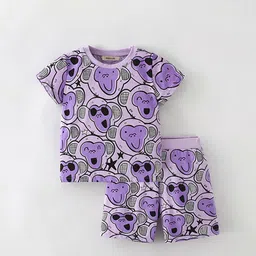 INCLUD Girls Printed Round Neck T-Shirt With Shorts-image-107