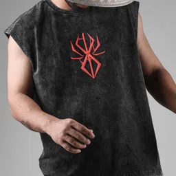 Xenpachi Berserk Anime Revenge Printed Oversized Cotton Sleeveless Tshirt-image-5