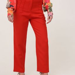 AMSWAN Women Smart High-Rise Pleated Trousers-image-42