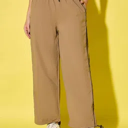 DIMPY GARMENTS Women Relaxed High-Rise Wrinkle Free Joggers Trousers-image-60