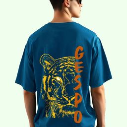 AUSK Typography Printed Round Neck Drop Shoulder Sleeves Oversized Pure Cotton T-shirt-image-81
