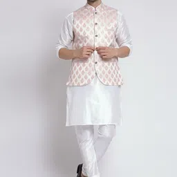 TS LIFESTYLE Men Floral Regular Dupion Silk Kurta with Pyjamas-image-120