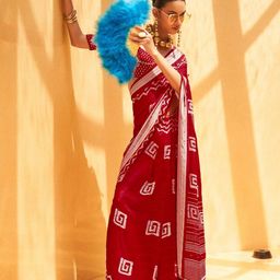 Anouk Geometric Printed Bagru Saree-1