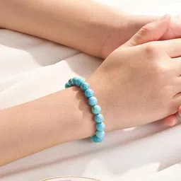 VIBESLE Unisex Turquoise Blue Beaded Bracelet-image-82