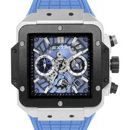 EXTRI Men Printed Dial & Textured Straps Analogue Watch X6097-B-25