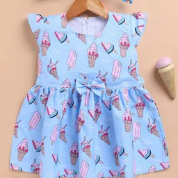 Toonyport Girls Printed Cotton Fit and Flare Dress-49