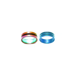 Dynamic Retail Global Set of 2 Rings for Men & Women, Multicolor-Blue Alloy Ring ()-10