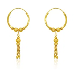 Luv Fashion Women Gold Beaded Chain Drop Hoop Earrings-image-41