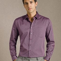 Louis Philippe Men Geometric Printed Spread Collar Pure Cotton Formal Shirt-picture-24