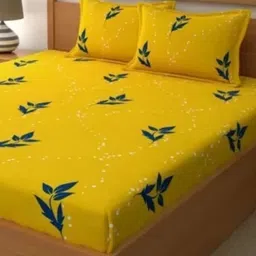 Aura Floral Printed 144 TC King Double Bedsheet with 2 Pillow Covers-image-81
