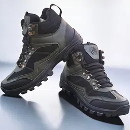 VRACHI Men PU High-Top Trekking Shoes-image-85