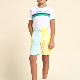 U.S. Polo Assn. Kids Boys Tie And Dye Regular Fit Cargo Shorts-picture-0
