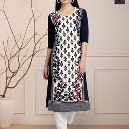 Moda Rapido Women Ethnic Motifs Printed Floral Crepe Kurta-picture-54
